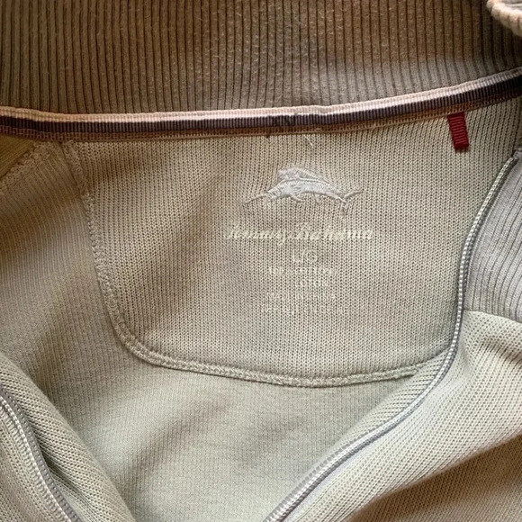 Tommy Bahama sage green quarter zip pullover - Picture 3 of 3